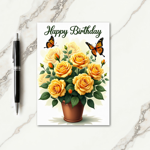 Joyful Golden Rose Card