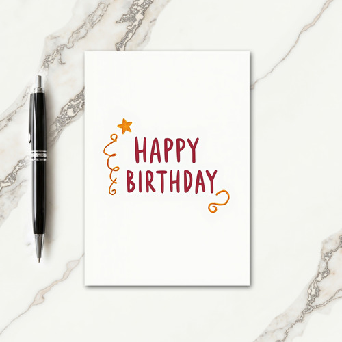 Joyful Golden Star Birthday Card