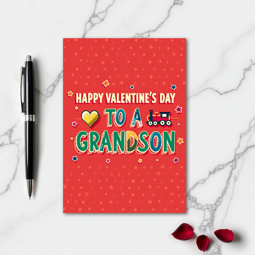 Joyful Grandson Vintage Card