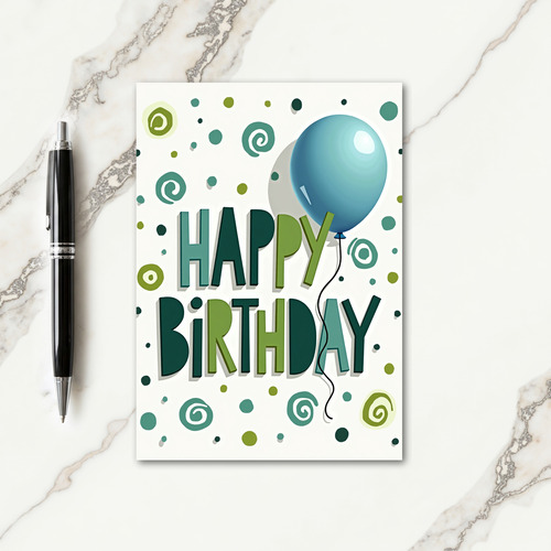 Joyful Green Balloon Card