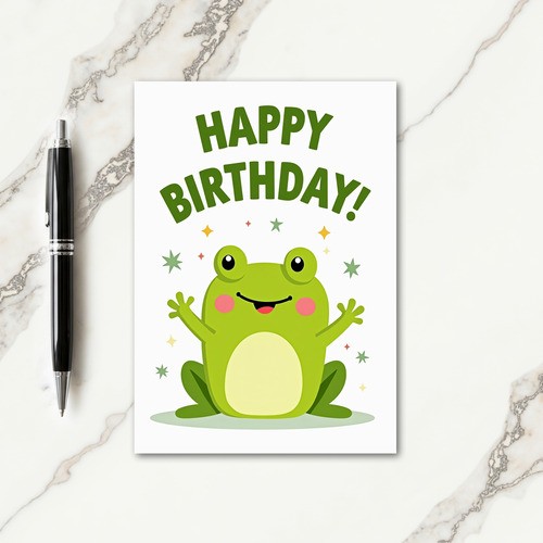 Joyful Green Birthday Card