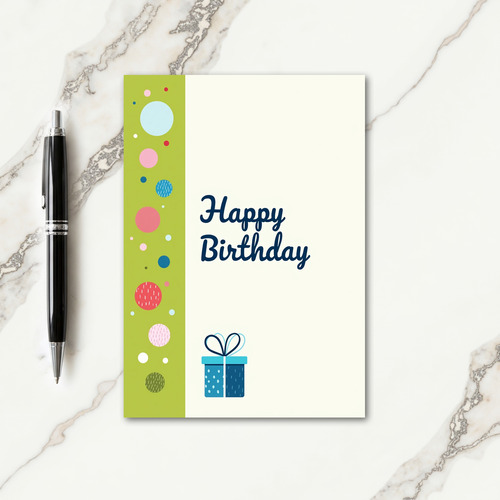 Joyful Green Panel Birthday Card