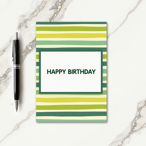 Joyful Green Striped Card