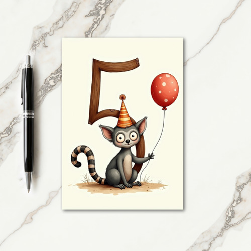 Joyful Grey Creature Card