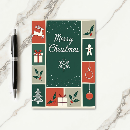 Joyful Grid Christmas Card