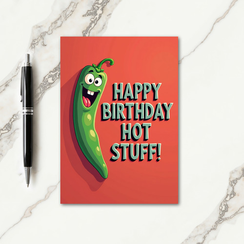 Joyful Grinning Pepper Birthday Card