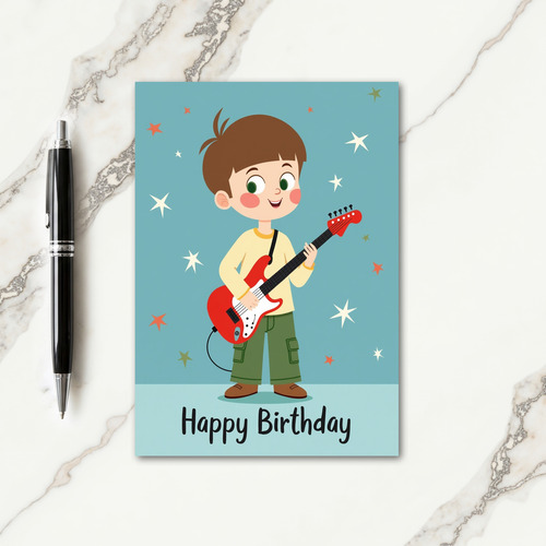 Joyful Guitar Birthday Card