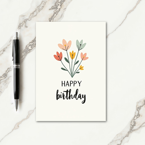 Joyful Hand Drawn Floral Card