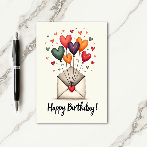 Joyful Heart Balloons Birthday Card