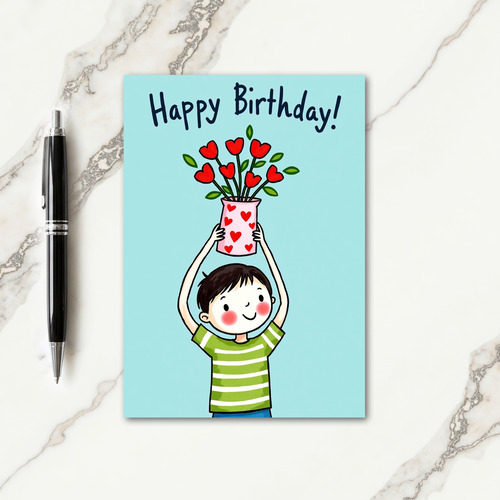 Joyful Heart Bouquet Card