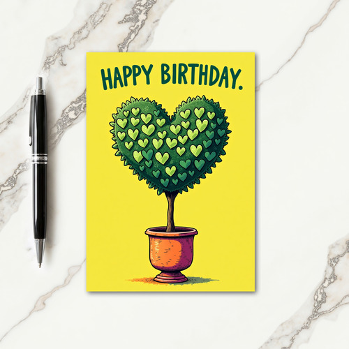 Joyful Heart Topiary Birthday Card