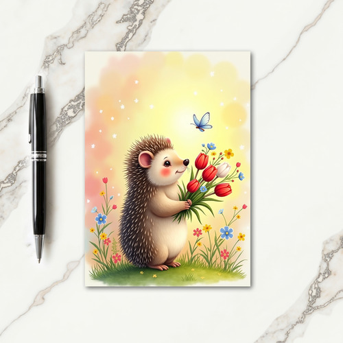 Joyful Hedgehog Birthday Card