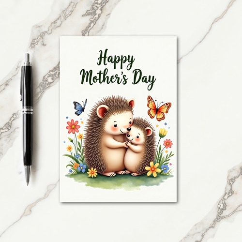 Joyful Hedgehog Mothers Day Card