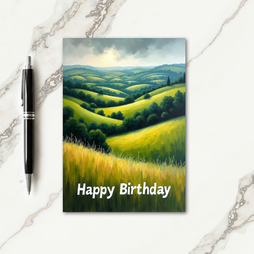 Joyful Hills Birthday Card