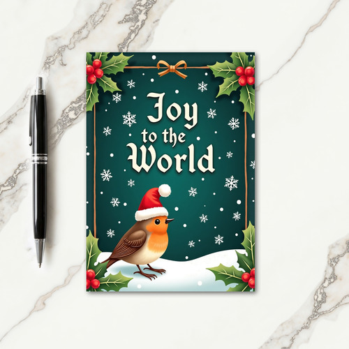 Joyful Holly Bird Card