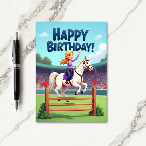 Joyful Horse Leap Birthday Card