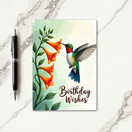 Joyful Hummingbird Birthday Card