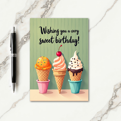 Joyful Ice Cream Birthday Card