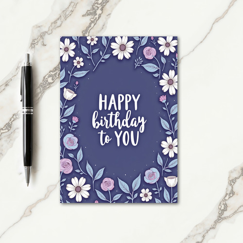 Joyful Indigo Floral Card