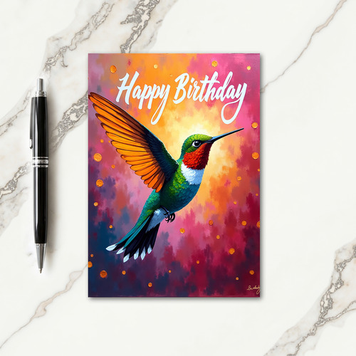 Joyful Iridescent Bird Card