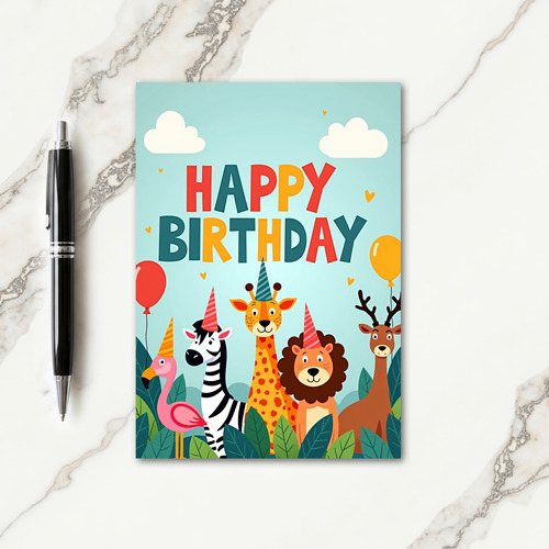 Joyful Jungle Animals Card