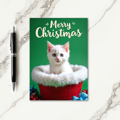 Joyful Kitten Christmas Card