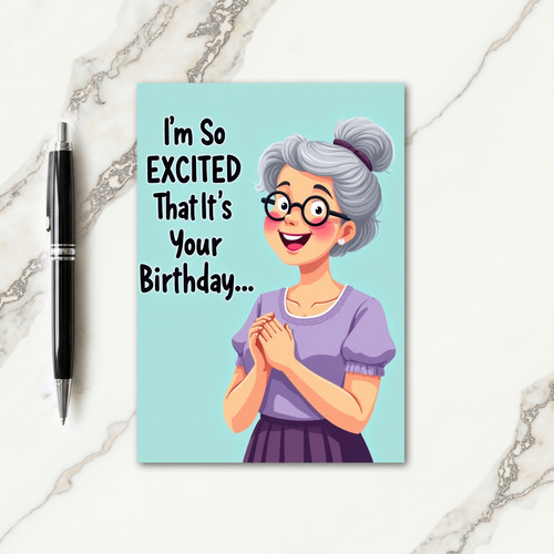 Joyful Lady Birthday Card