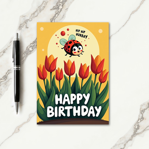 Joyful Ladybug Birthday Card