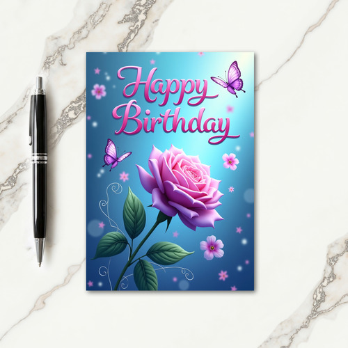 Joyful Lavender Rose Card