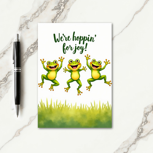 Joyful Leaping Frogs Fathers Day Card
