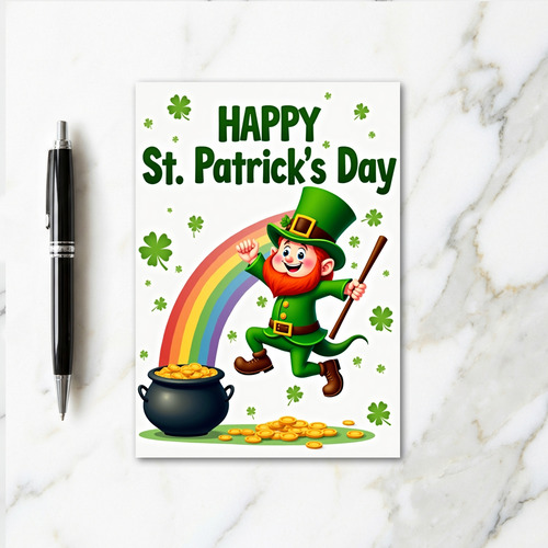 Joyful Leprechaun St Patricks Card