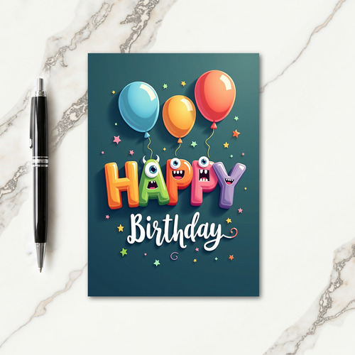 Joyful Letter Art Birthday Card