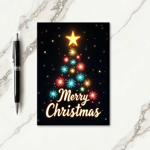 Joyful Light Tree Card
