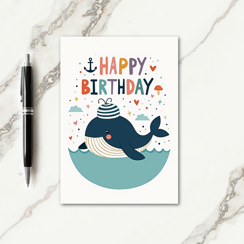 Joyful Marine Creature Birthday Card