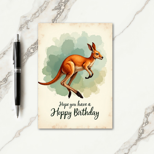 Joyful Marsupial Leaping Card
