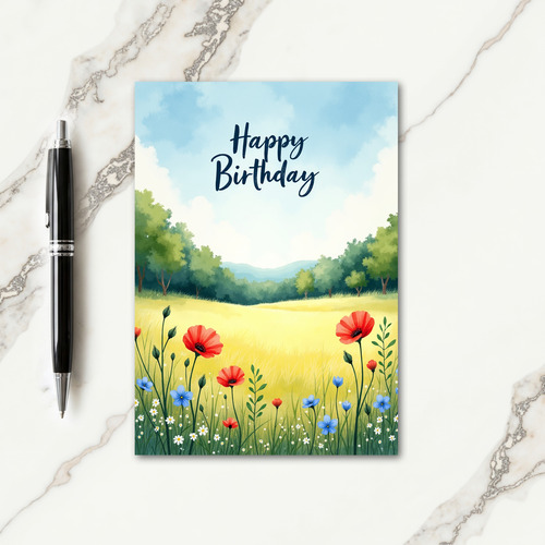 Joyful Meadow Birthday Card