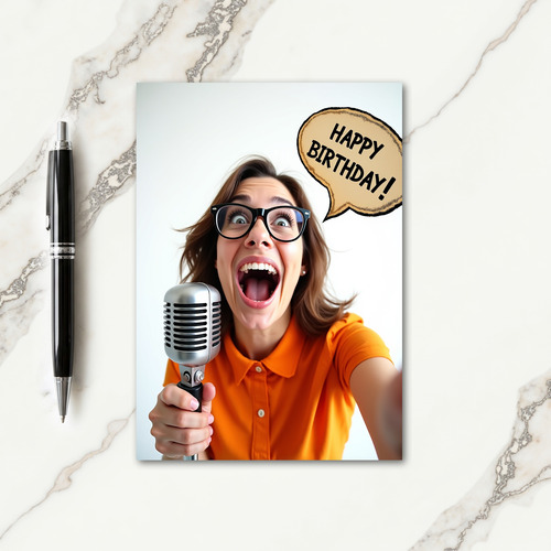 Joyful Microphone Birthday Card