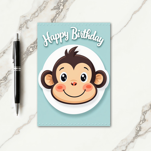 Joyful Monkey Illustration Card