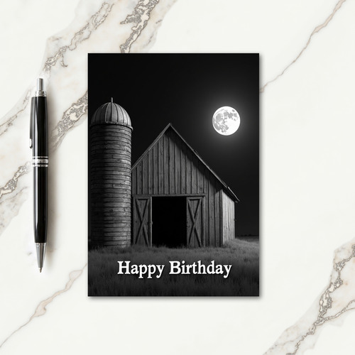 Joyful Moonlit Barn Card