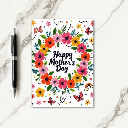 Joyful Mothers Day Wreath Card