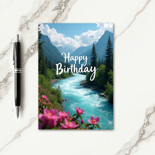 Joyful Mountain River Card