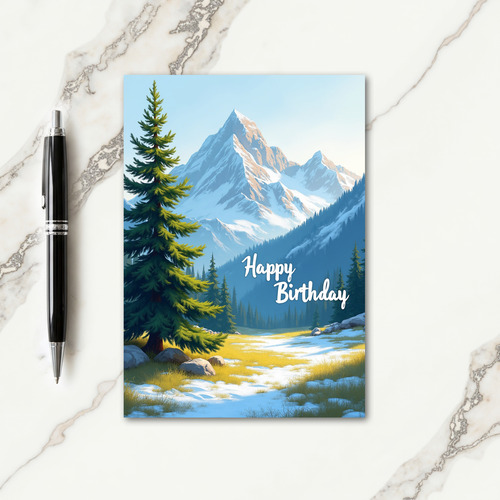 Joyful Mountainscape Birthday Card