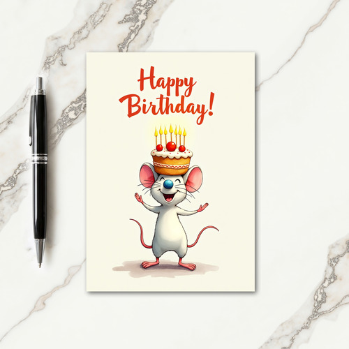 Joyful Mouse Birthday Card