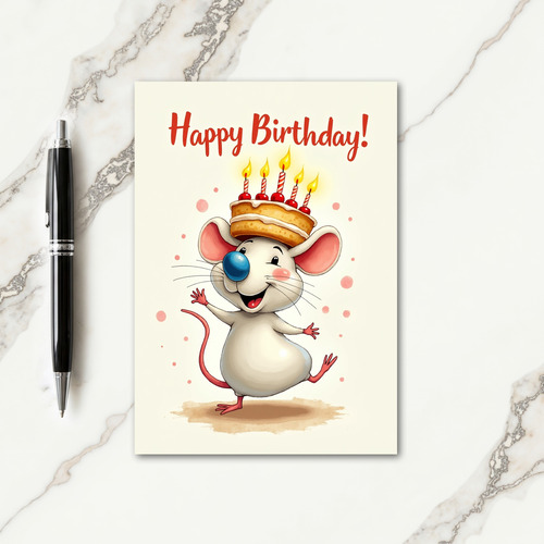 Joyful Mouse Cake Card