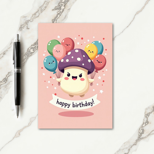 Joyful Mushroom Birthday Card
