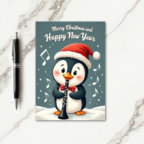 Joyful Musical Bird Christmas Card