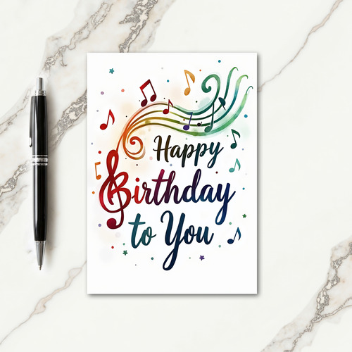 Joyful Musical Watercolor Card