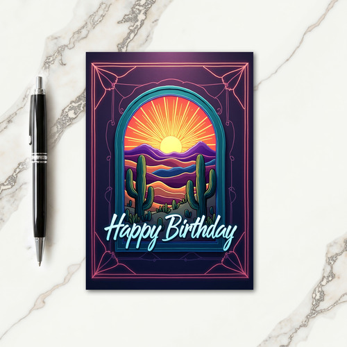 Joyful Neon Desert Card