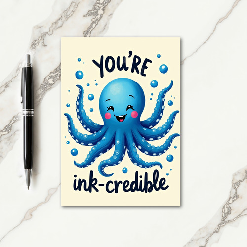 Joyful Octopus Birthday Card