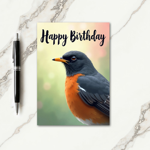Joyful Orange Bird Card